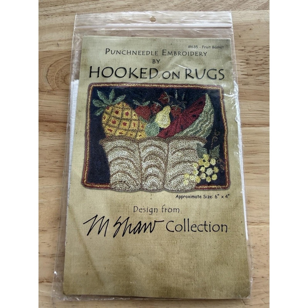 Hooked‎ on Rugs Punch Needle Embroidery Pattern #635 Fruit Basket - Picture 3 of 3